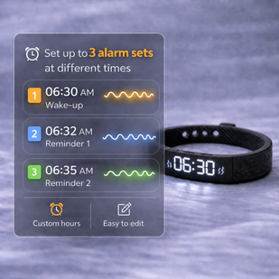 Set up to 3 vibration alarm reminders